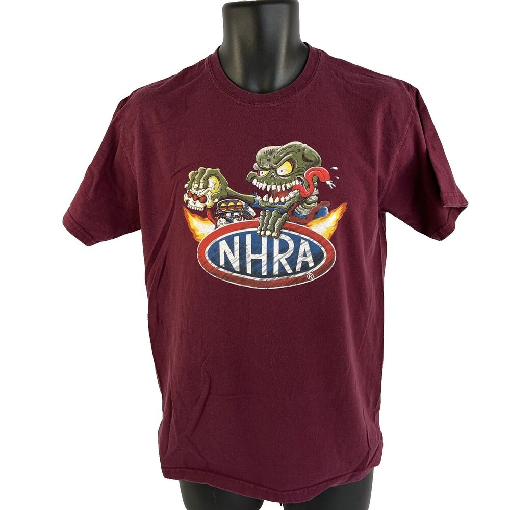 NHRA Addicted To The Nitro Racing T-Shirt Maroon Official Double Sided Og Size M